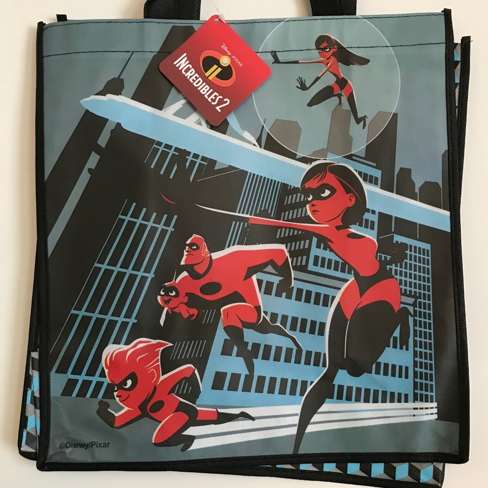 Disney Pixar Incredibles 2 - Tote Bag Shopper Gift Bag Party Favor Grocery Beach
